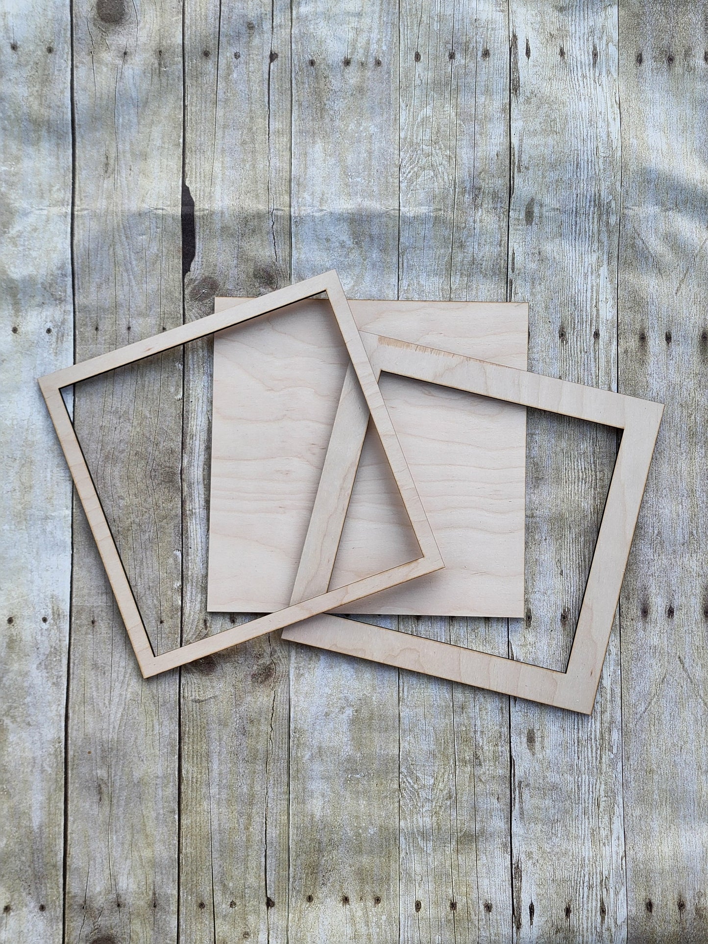 Layered Square Wood Frame 11.5 inches- Wooden Blank