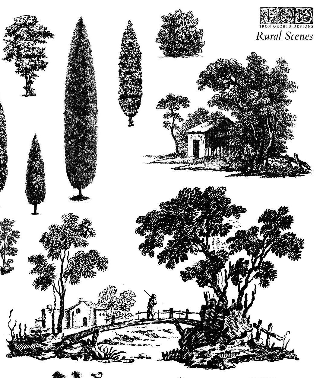 RETIRED IOD Rural Scene Stamps