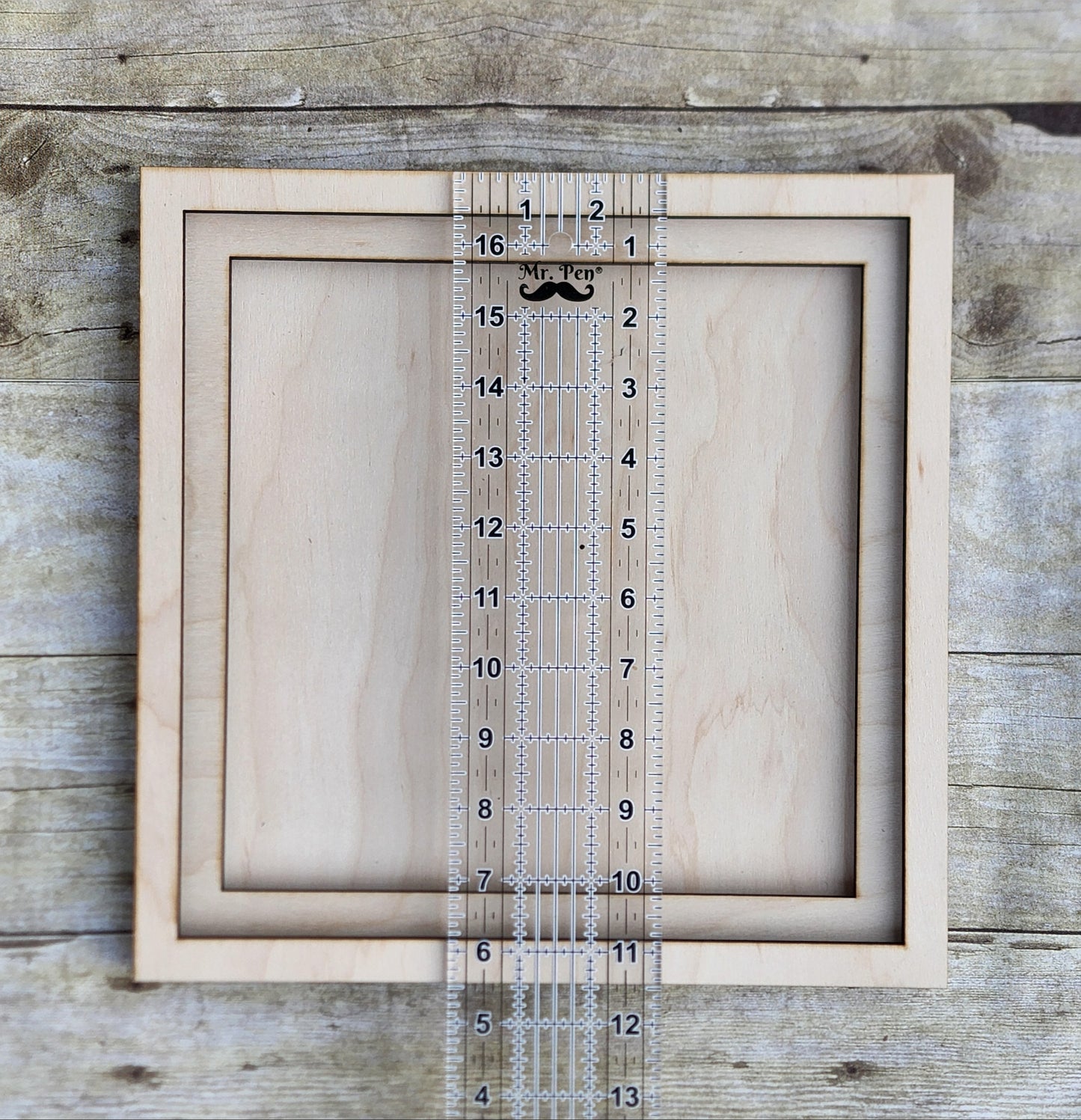 Layered Square Wood Frame 11.5 inches- Wooden Blank