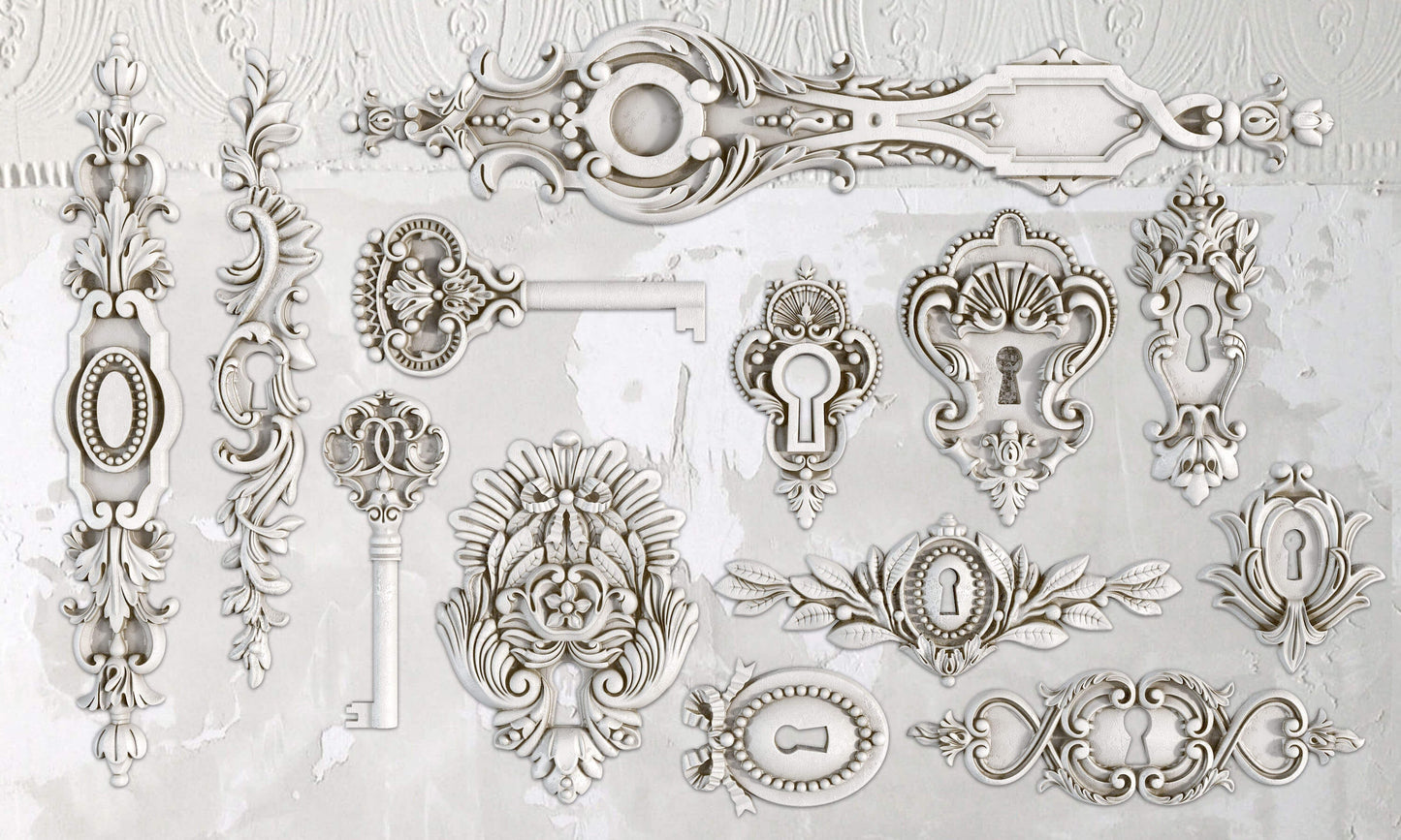 IOD Lock and Key 6x10 Decor Mould, Lock&Key Moulds Use With Clay or Resin Crafts Signs Sugar Arts Furniture Fall Decor, Lock and Key Mold