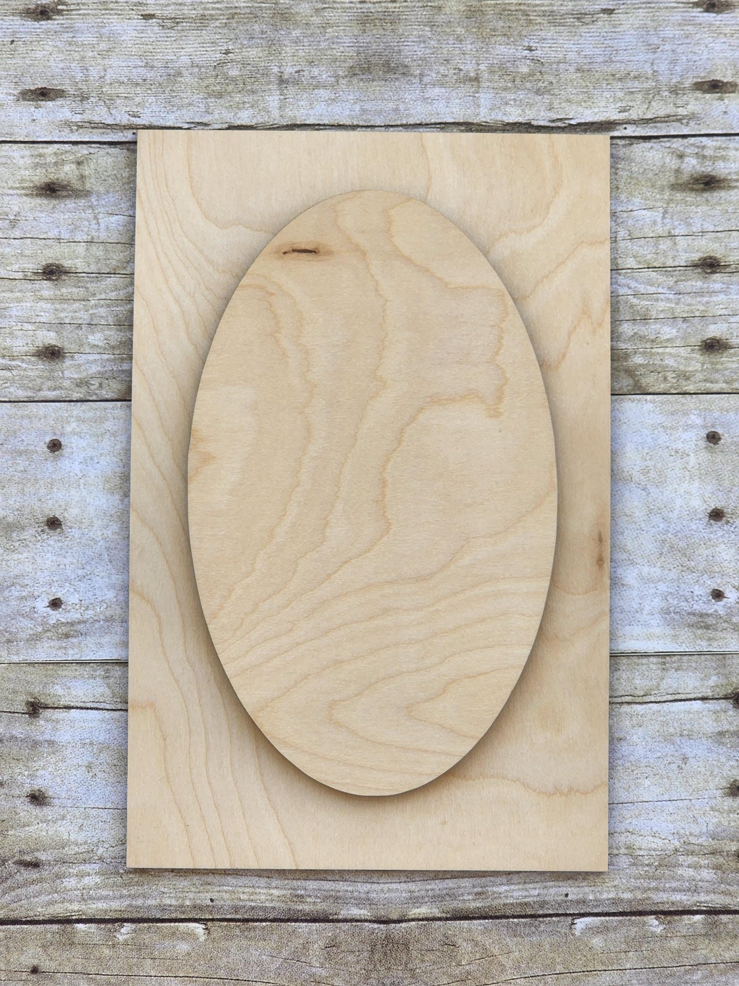 Oval Stacked Wood Plaque