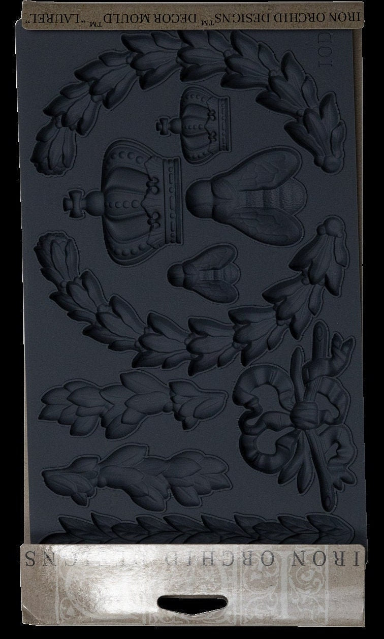 IOD Laurel 6x10 Decor Mould Label Moulds Use With Clay or Resin Crafts Signs Sugar Arts Furniture Fall Decor, Laurel Mold