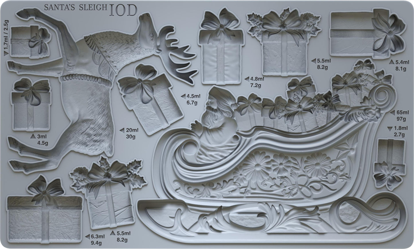 Santa's Sleigh 6x10 IOD 2024 Decor Mould
