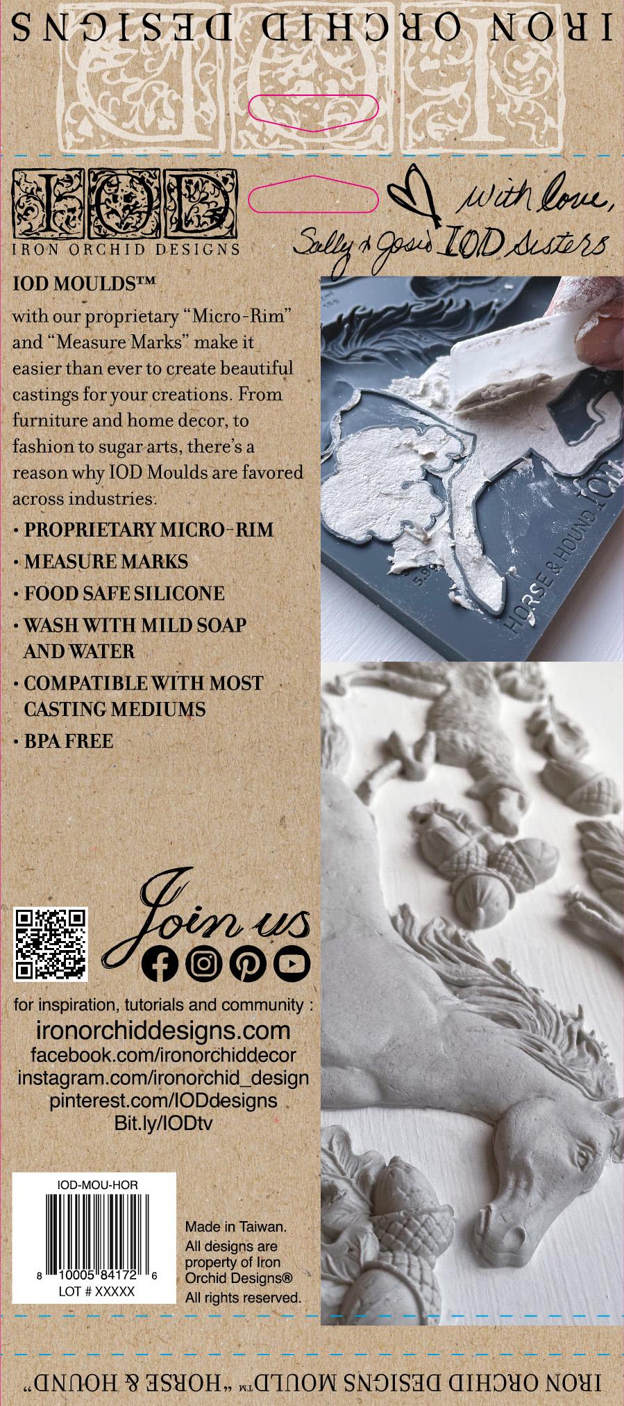 IOD Horse and Hound 6x10 Decor Mould Label Moulds Use With Clay or Resin Crafts Signs Sugar Arts Furniture Fall Decor, Horse and Hound Mold