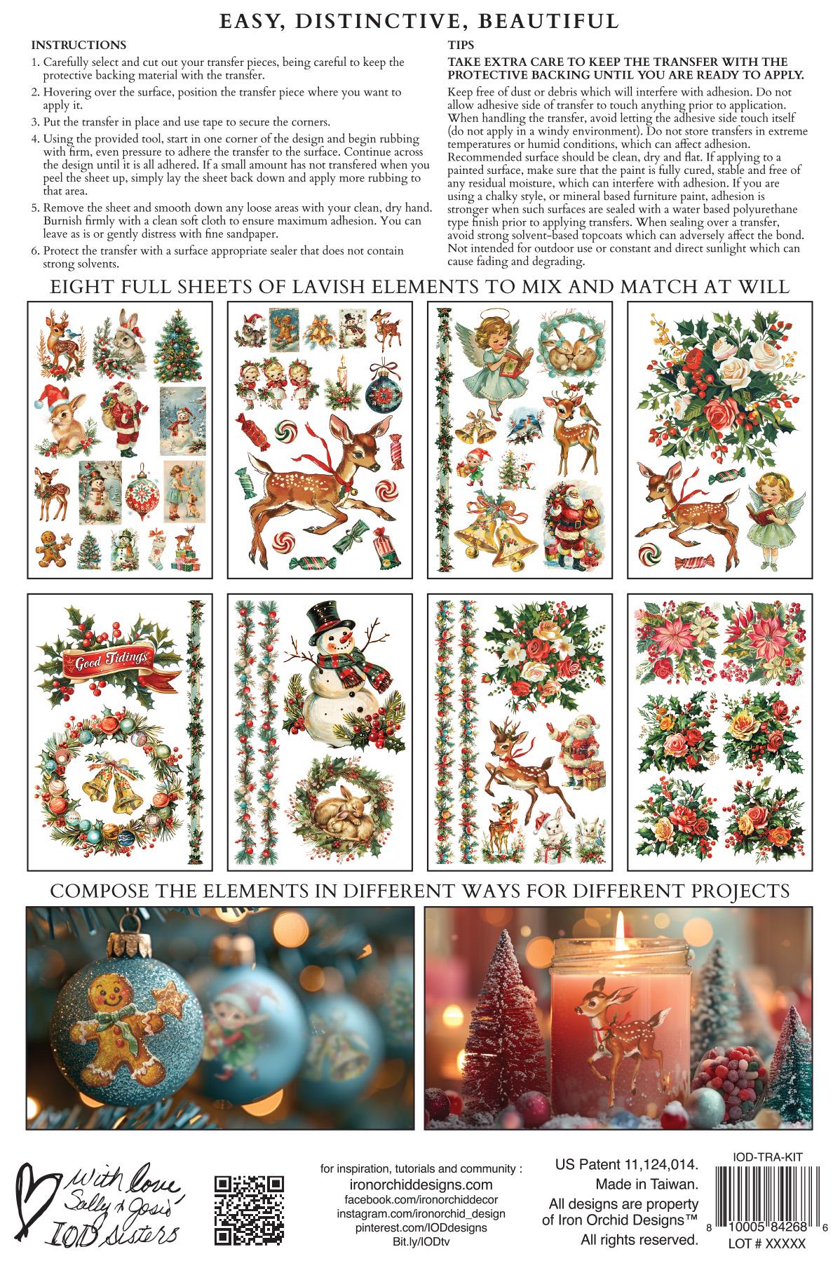 Kitschy Christmas IOD Transfer Pad with (8) 8 x 12 Sheets
