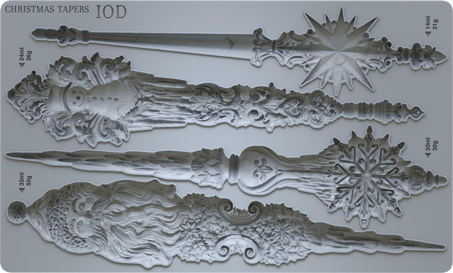 Christmas Tapers 6x10 IOD 2024 Decor Mould