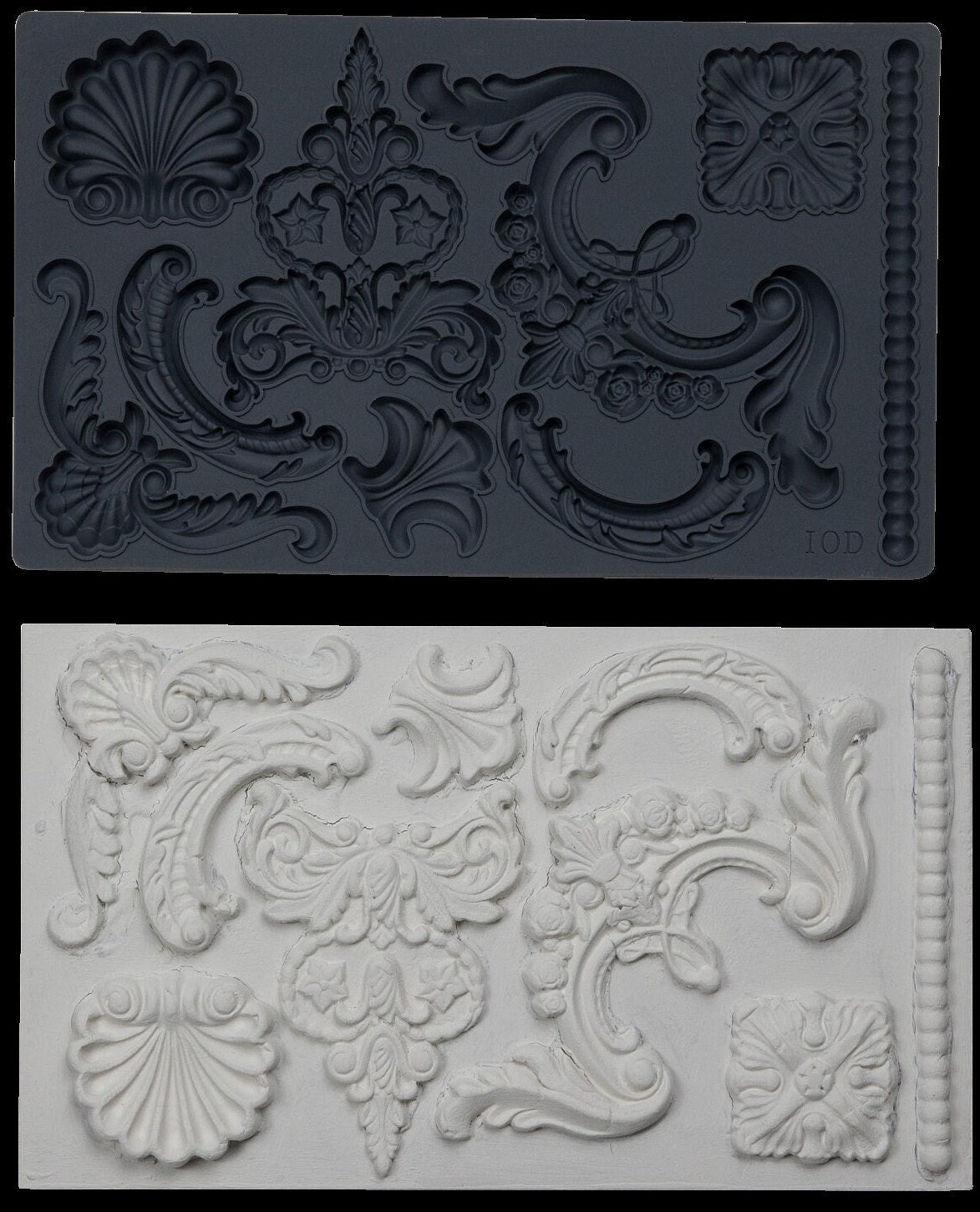 IOD Classic Elements 6x10 Decor Mould, Moulds Use With Clay or Resin Crafts Signs Sugar Arts Furniture Fall Decor, Classic Elements Mold