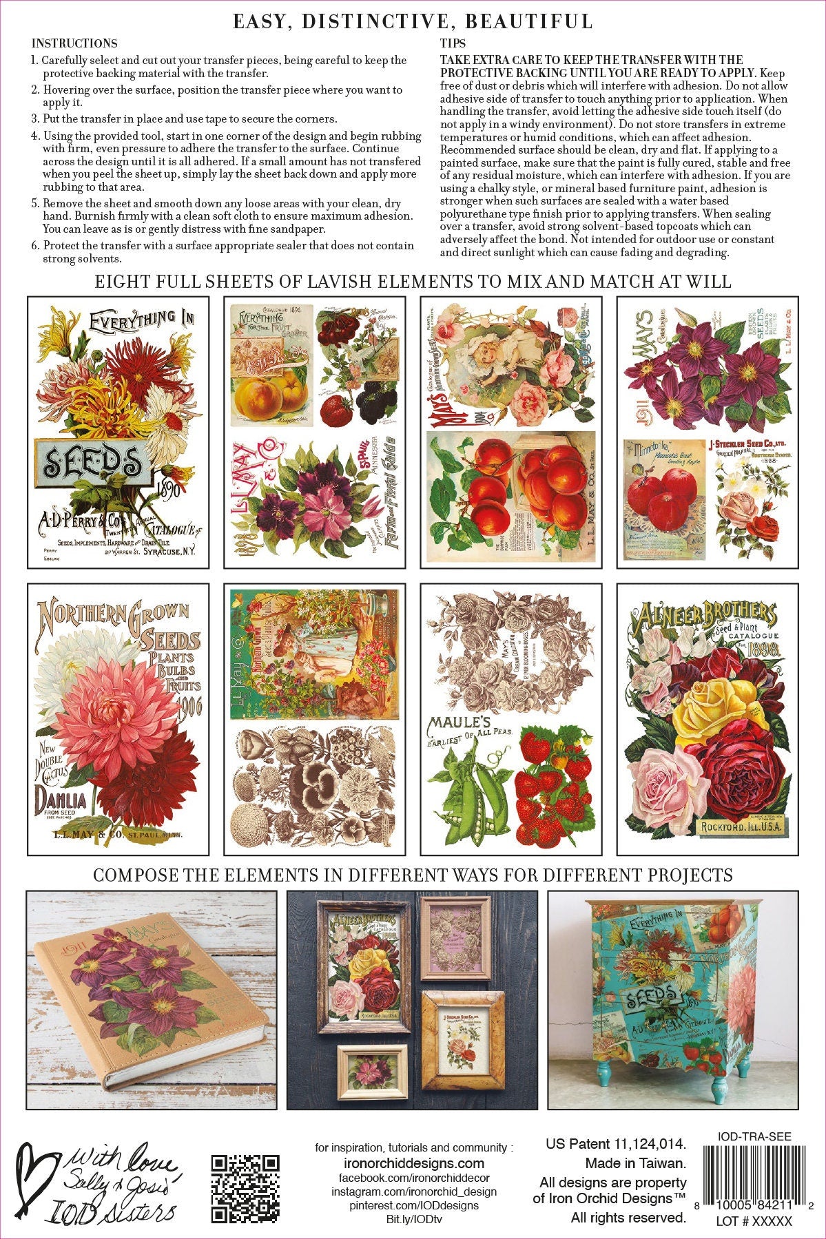 Seed Catalogue IOD Transfer Pad with (8) 8 x 12 Sheets