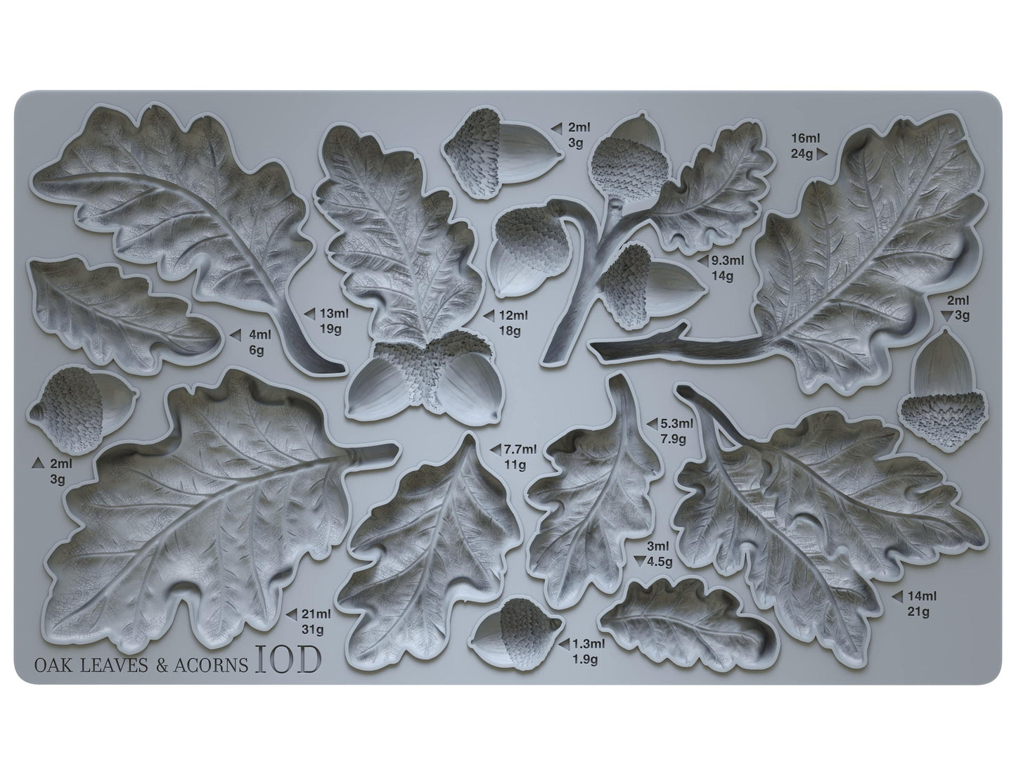 Oak Leaves and Acorns 6x10 IOD Decor Mould