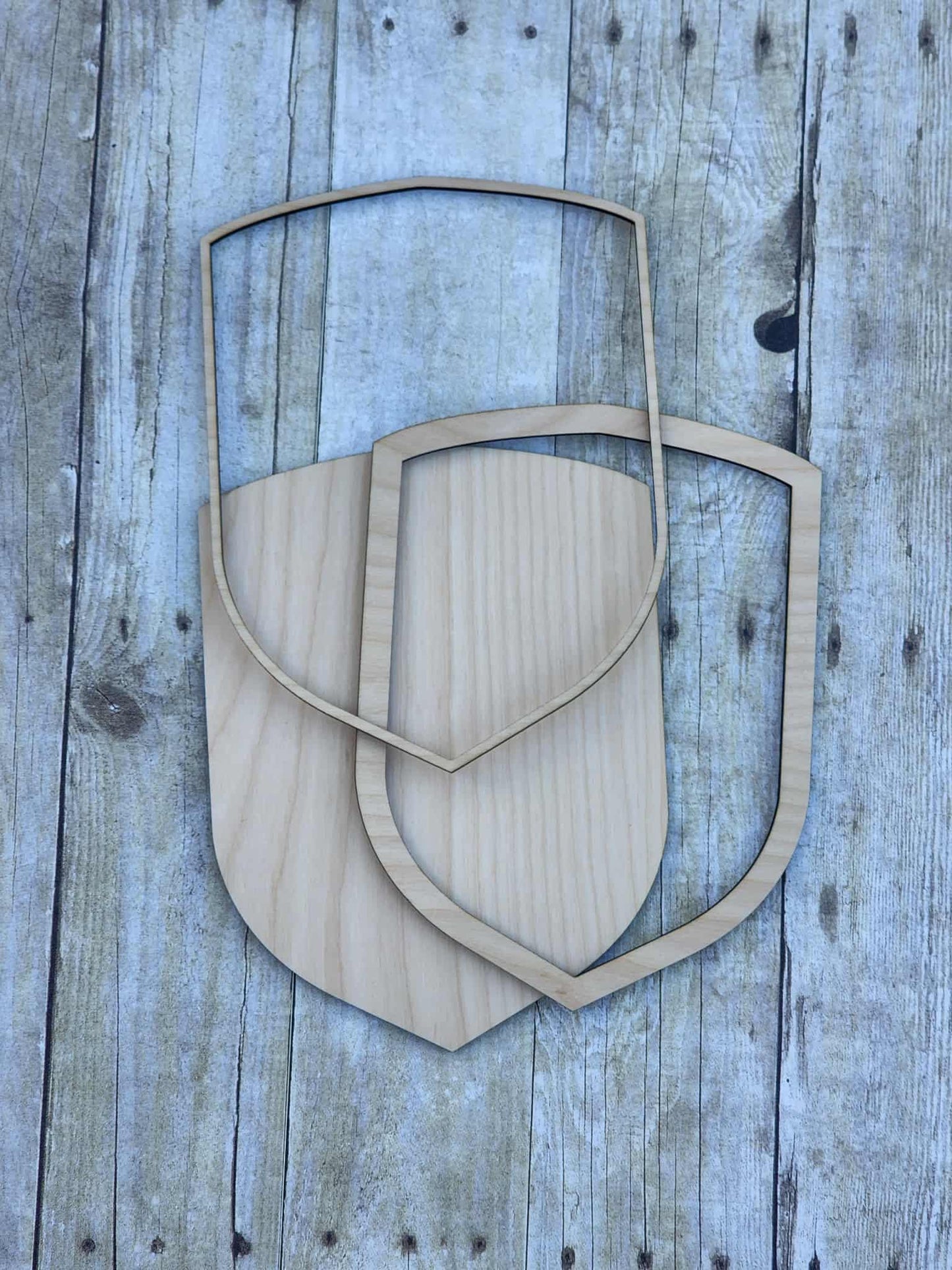 Shield Shaped Wood Frame, 7.5x10" Wooden Frames