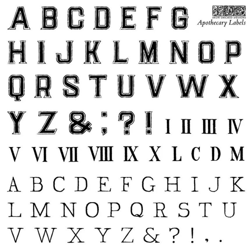 IOD Apothecary Label Stamp Set, Iron Orchid Designs Ships in 1-2 days!