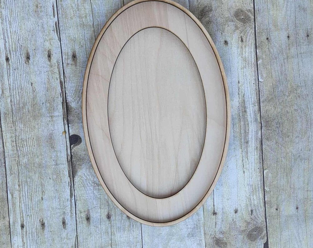 Oval Wood Frame, 3 Layers, Purebond Birch, Wooden Blank