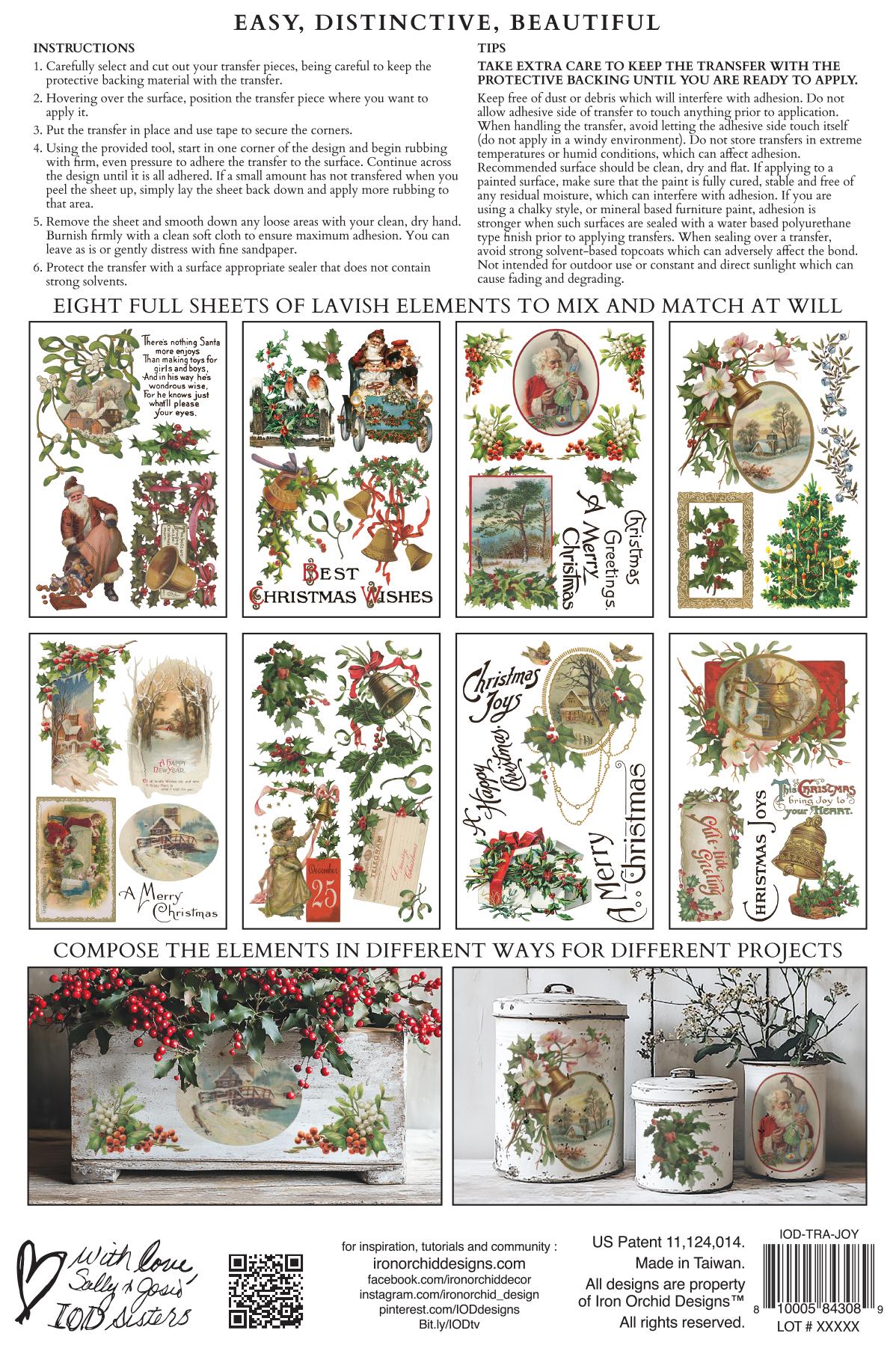 2025 IOD Christmas Joy Transfer Pad with (8) 8 x 12 Sheets