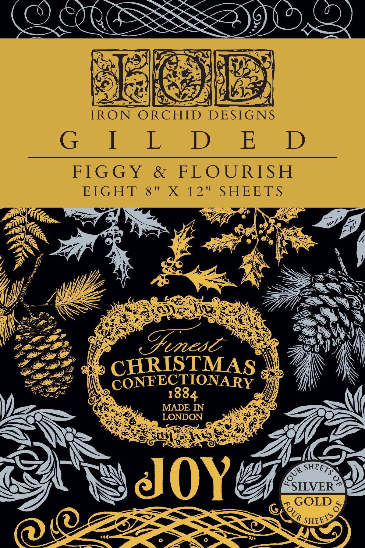 2025 Figgy & Flourish IOD Gold Foil Transfer Pad with (8) 12 X 8 Sheets