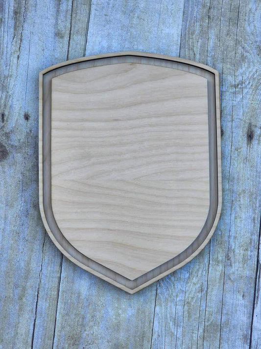 Shield Shaped Wood Frame with Inlay, 9x12" Wooden Frames