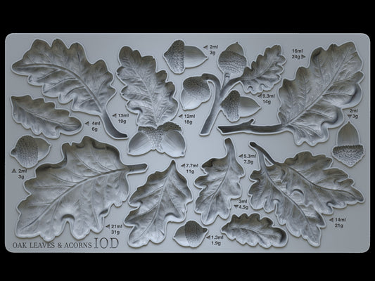 Oak Leaves and Acorns 6x10 IOD Decor Mould