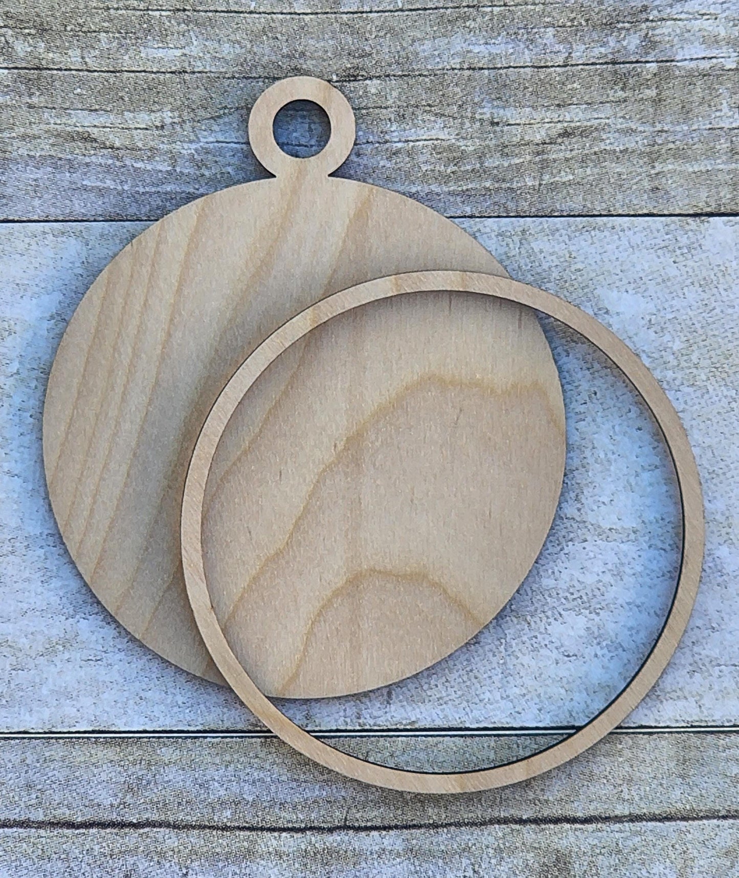 4 Inch Two Piece Wooden Ornament