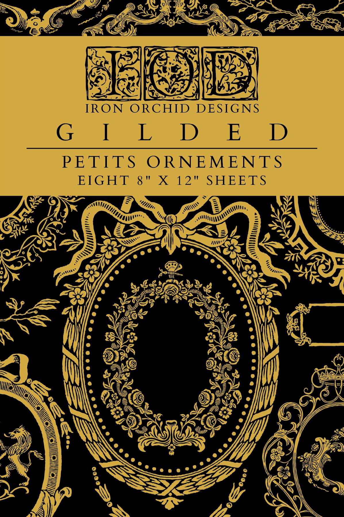Petits Ornements NEW Foil Transfer Pad IOD with (8) 8 X 12 Sheets by Iron Orchid Designs Rub-On Furniture Transfer Decal