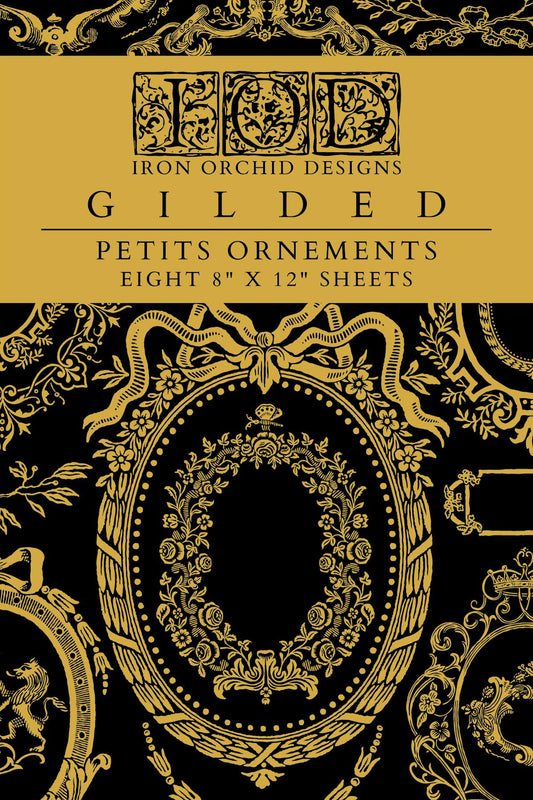 Petits Ornements NEW Foil Transfer Pad IOD with (8) 8 X 12 Sheets by Iron Orchid Designs Rub-On Furniture Transfer Decal