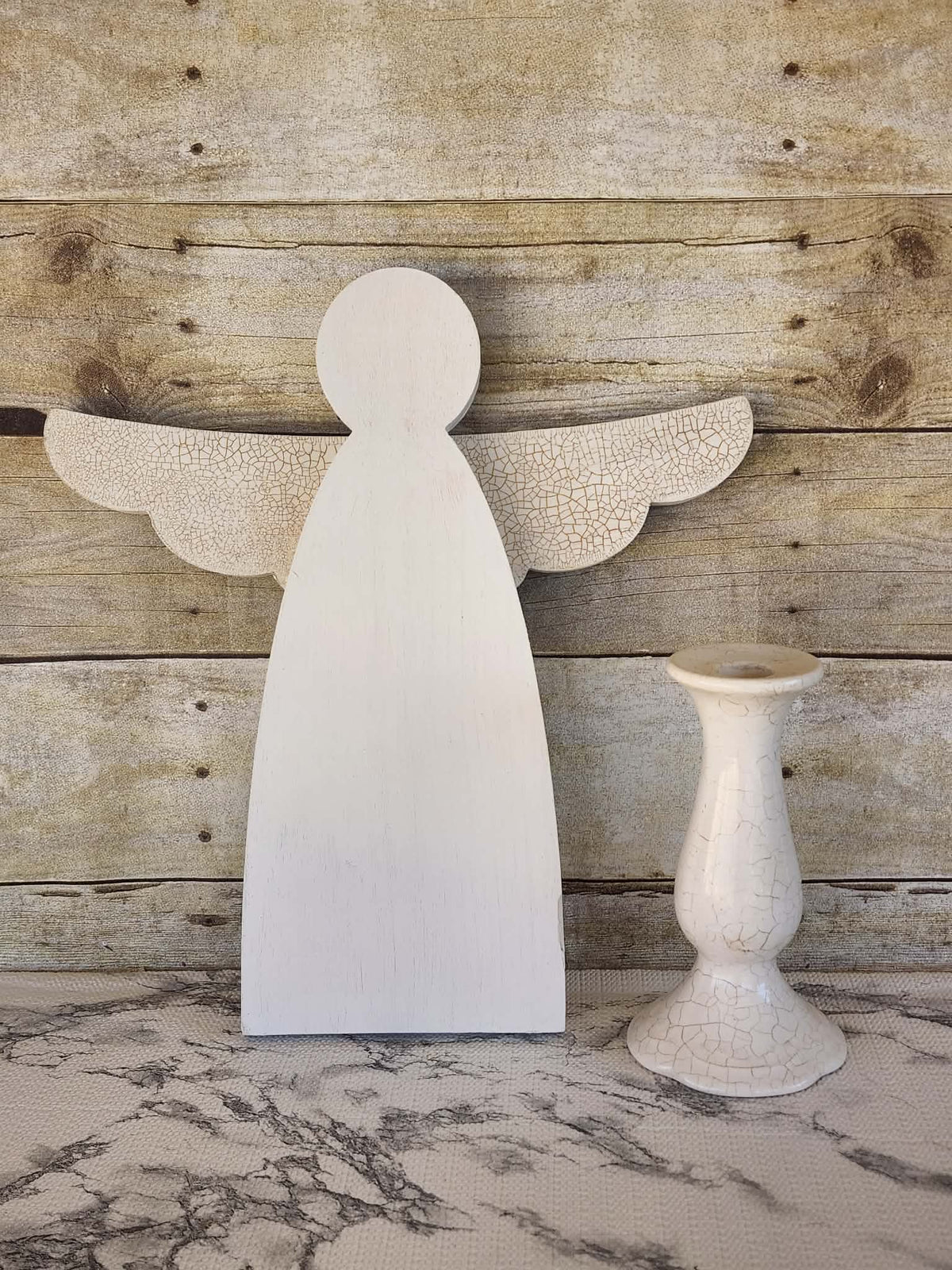 Crackled Gold Angel – CNC Cut + Pentart Fineline Finish