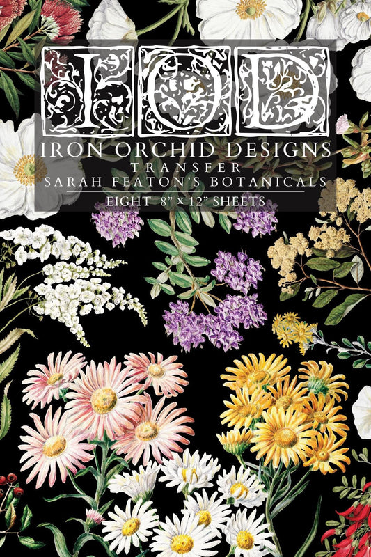 Sarah Featon's Botanicals, Rub On Transfer IOD Transfer (8)8 X 12 inches PAD