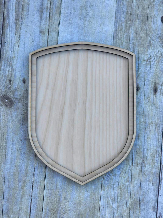 Shield Shaped Wood Frame, 7.5x10" Wooden Frames