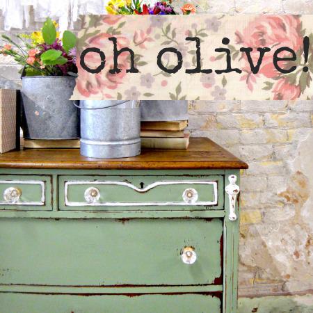 Sweet Pickins Milk Paint - Oh Olive!, Chippy, Distressed, Antique, Vintage, Upcycle, Thrift Flip