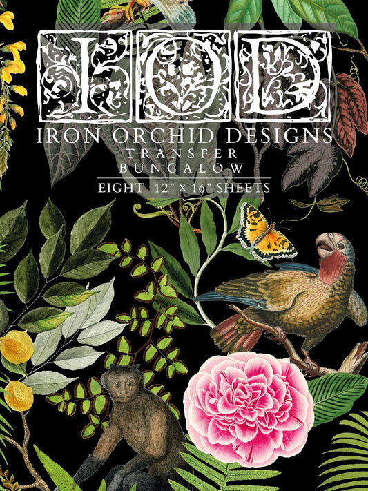 Bungalow IOD Transfer Pad with (8) 12 X 16 Sheets by Iron Orchid Designs Rub-On Furniture Transfer Decal Ships in 1-2 days!