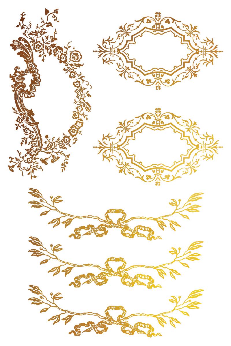 Petits Ornements NEW Foil Transfer Pad IOD with (8) 8 X 12 Sheets by Iron Orchid Designs Rub-On Furniture Transfer Decal