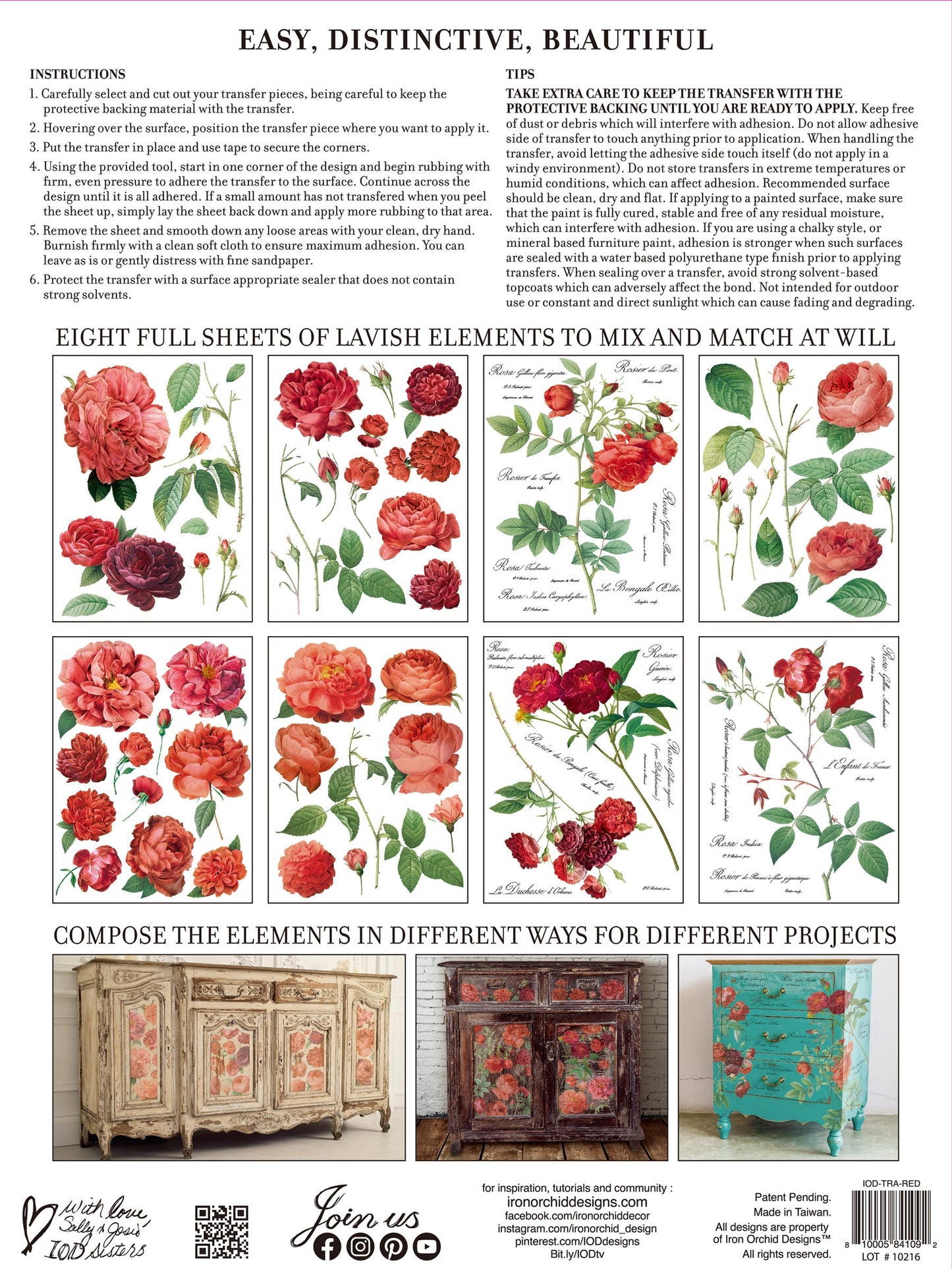 Redoute II IOD Transfer Pad with (8) 12 X 16 Sheets