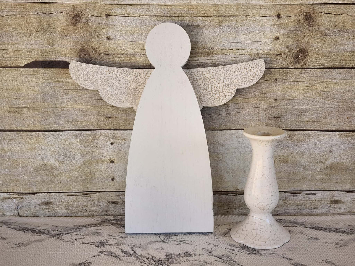 Crackled Gold Angel – CNC Cut + Pentart Fineline Finish