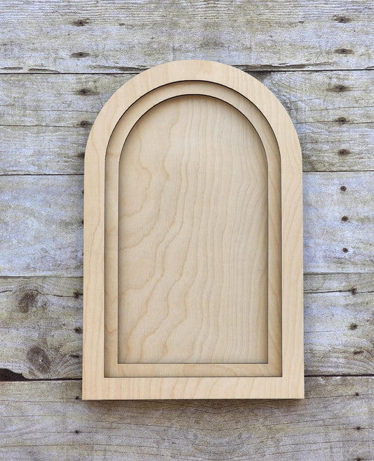 Arch Wood Frame, Layered, 13 x 8.25 Wooden Frames