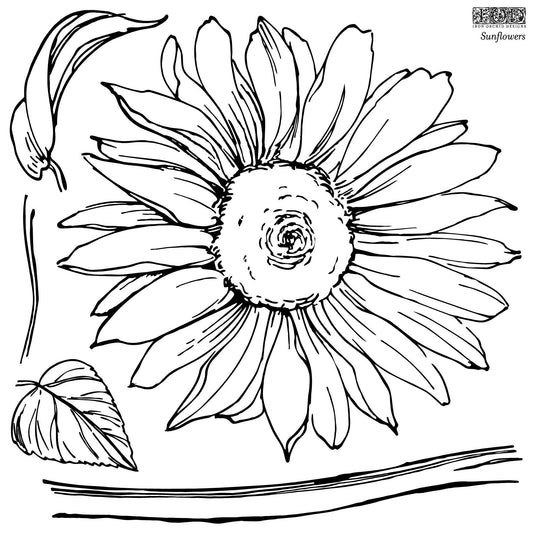 IOD Sunflowers Stamps, Iron Orchid Designs Ships in 1-2 days!
