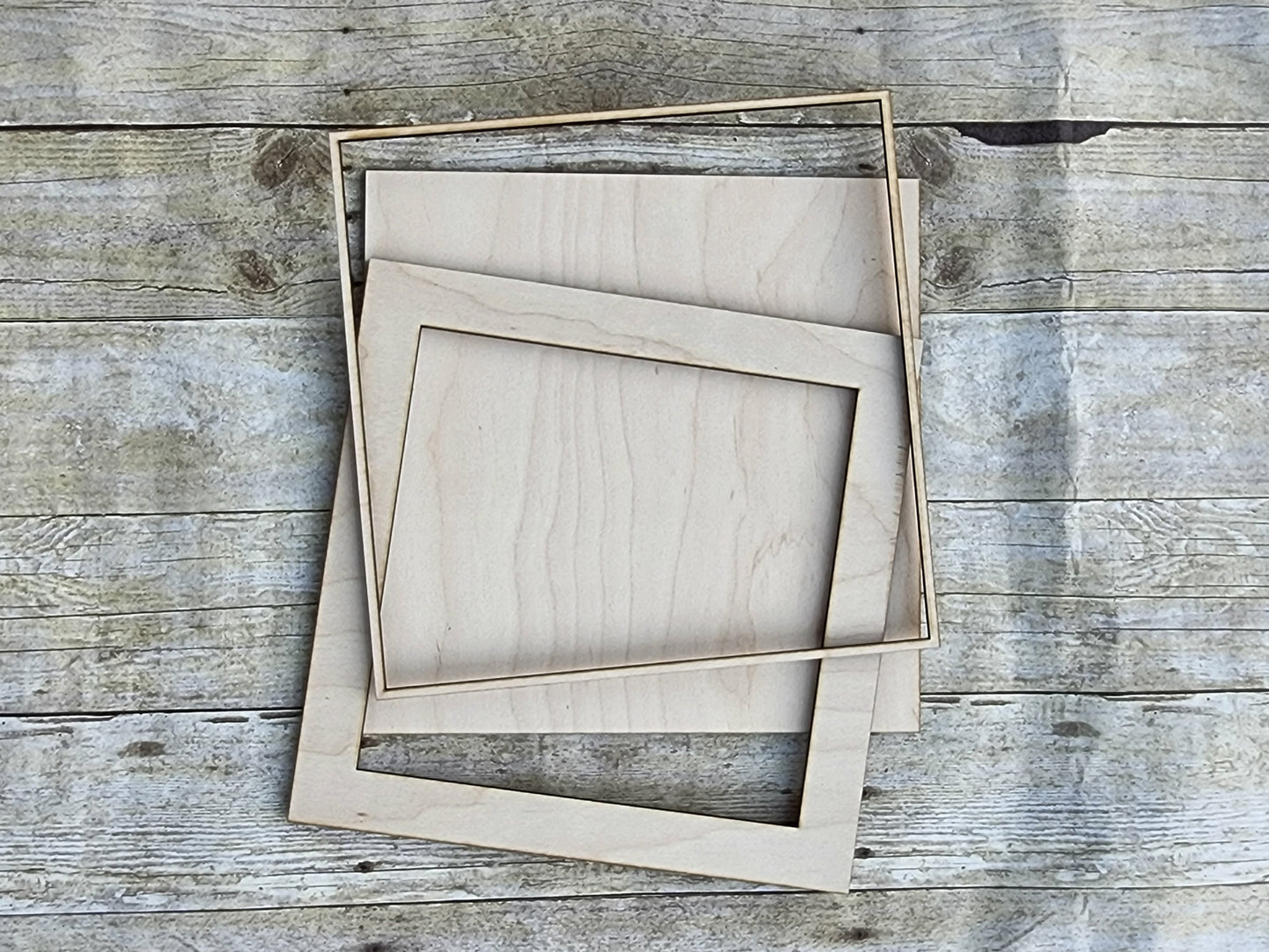Wide Interior Square Wood Frame 11.5 inches- Wooden Blank