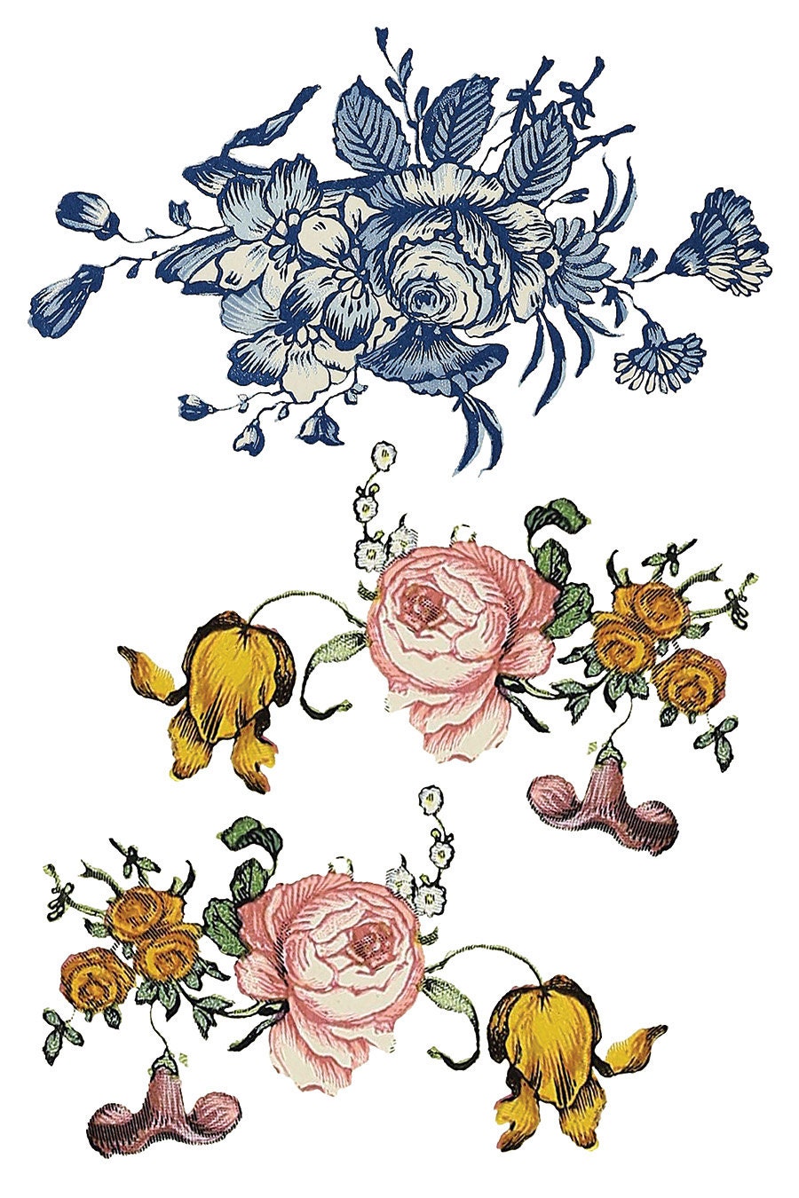Fairytale Florals Rub On Transfer IOD Transfer (8)8 X 12 inches