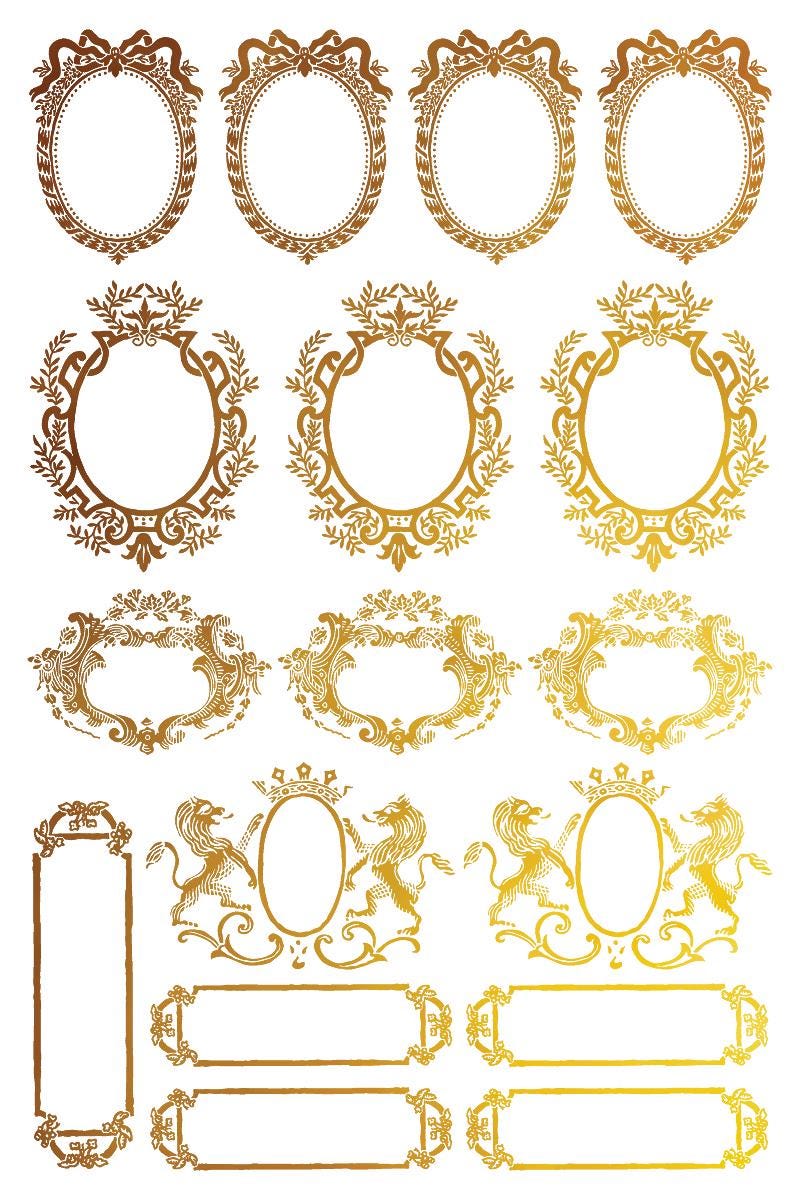 Petits Ornements NEW Foil Transfer Pad IOD with (8) 8 X 12 Sheets by Iron Orchid Designs Rub-On Furniture Transfer Decal