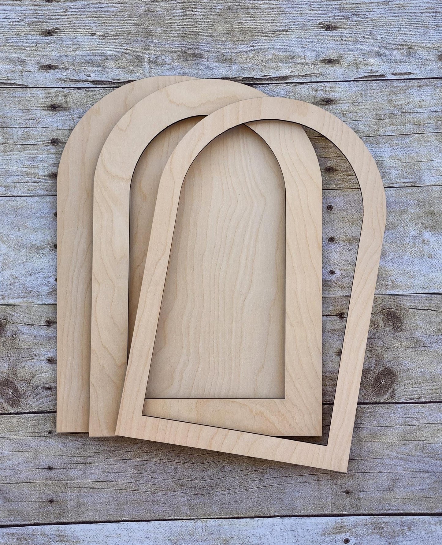 Arch Wood Frame, Layered, 13 x 8.25 Wooden Frames