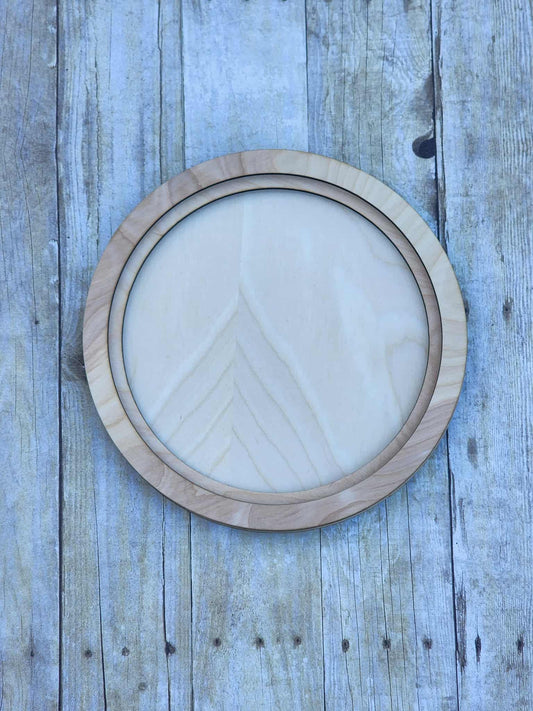 Round Wood Frame, Layered, 11.75" Wooden Frames