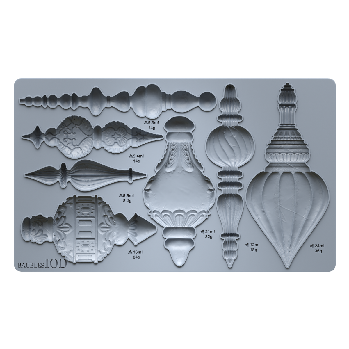 *PREORDER*  IOD Baubles Mould • Iron Orchid Designs • 6×10 Holiday Sign Mould • Ships in 1–2 Days
