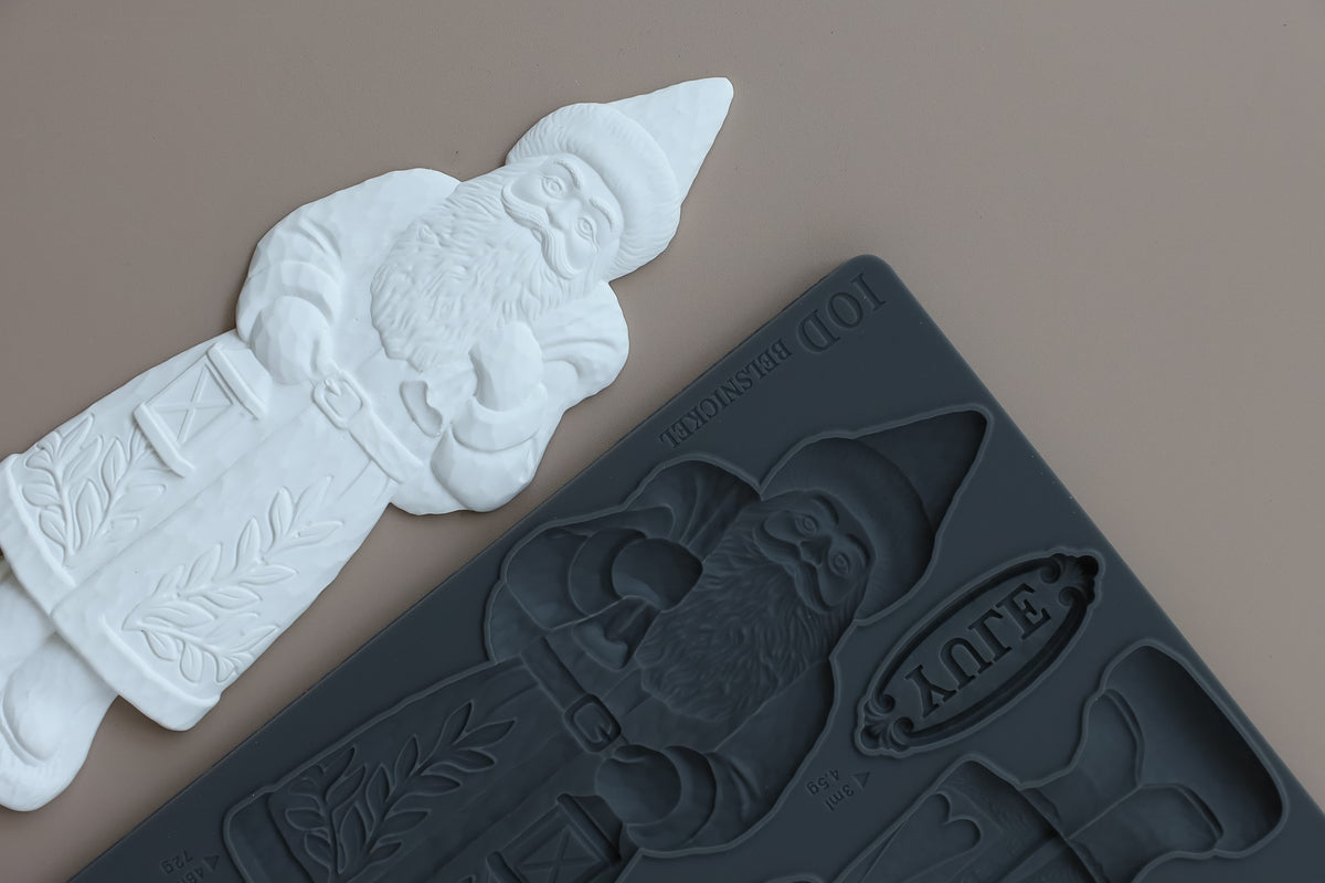 IOD Belsnickel Mould • Iron Orchid Designs • 6×10 Folk Art German Christmas Figure & Holiday Sign Mould • Ships in 1–2 Days