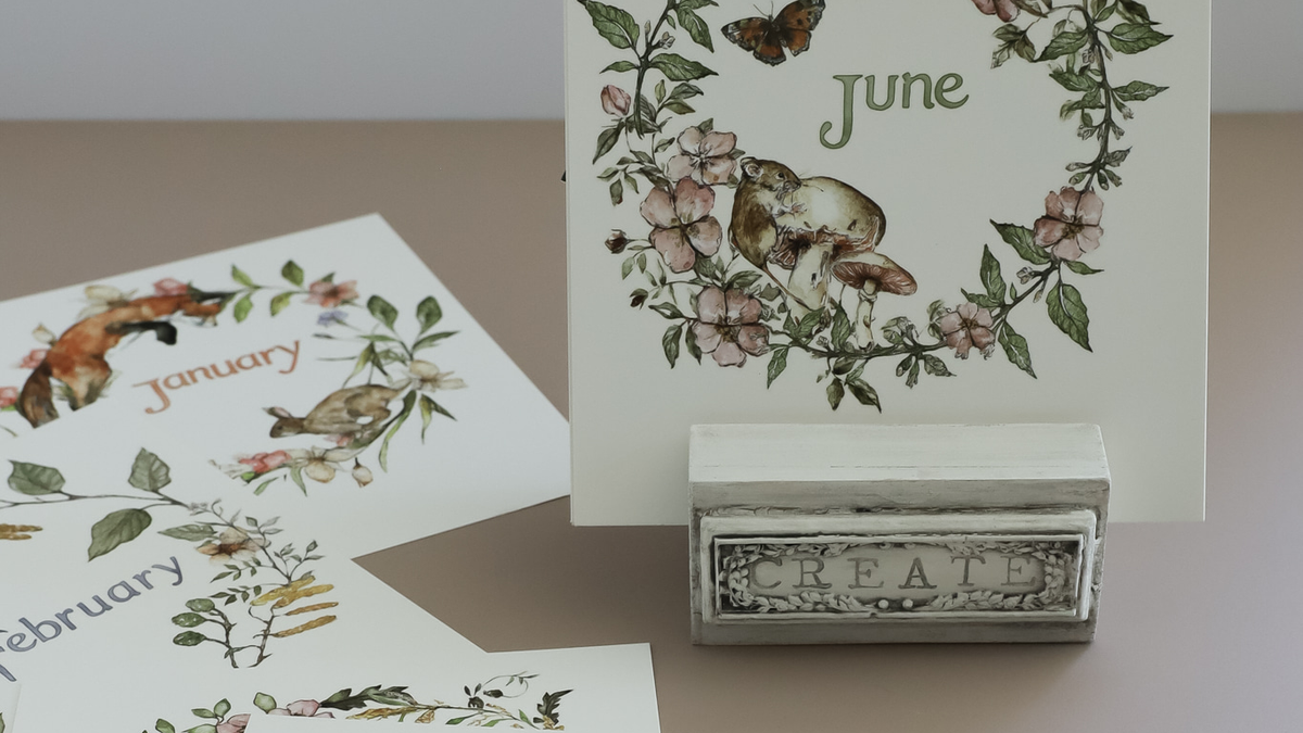 IOD The Bramblewood Diaries Transfer • Iron Orchid Designs • 8×12 Woodland Animals & Seasonal Botanical Wreaths • Ships in 1–2 Days