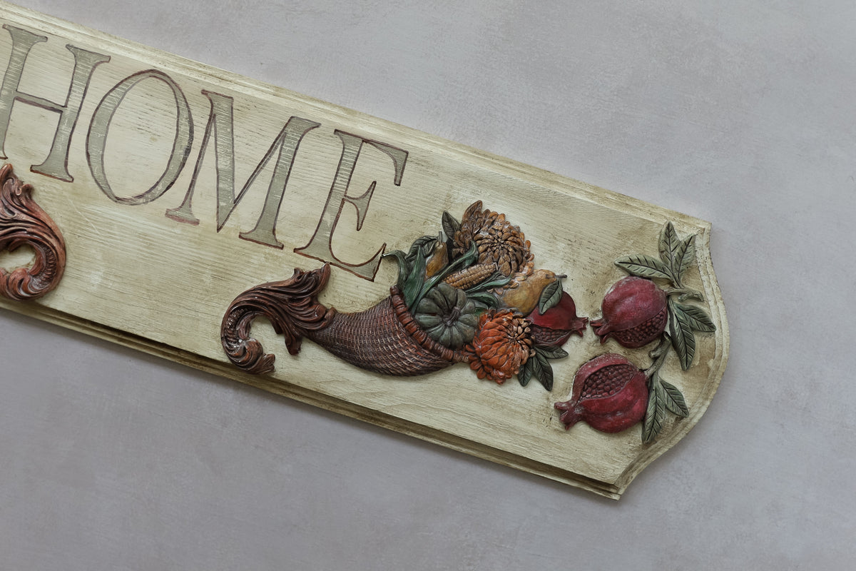 IOD Cornucopias Mould • Iron Orchid Designs • 6×10 Harvest Cornucopia & Autumn Botanical Mould • Ships in 1–2 Days