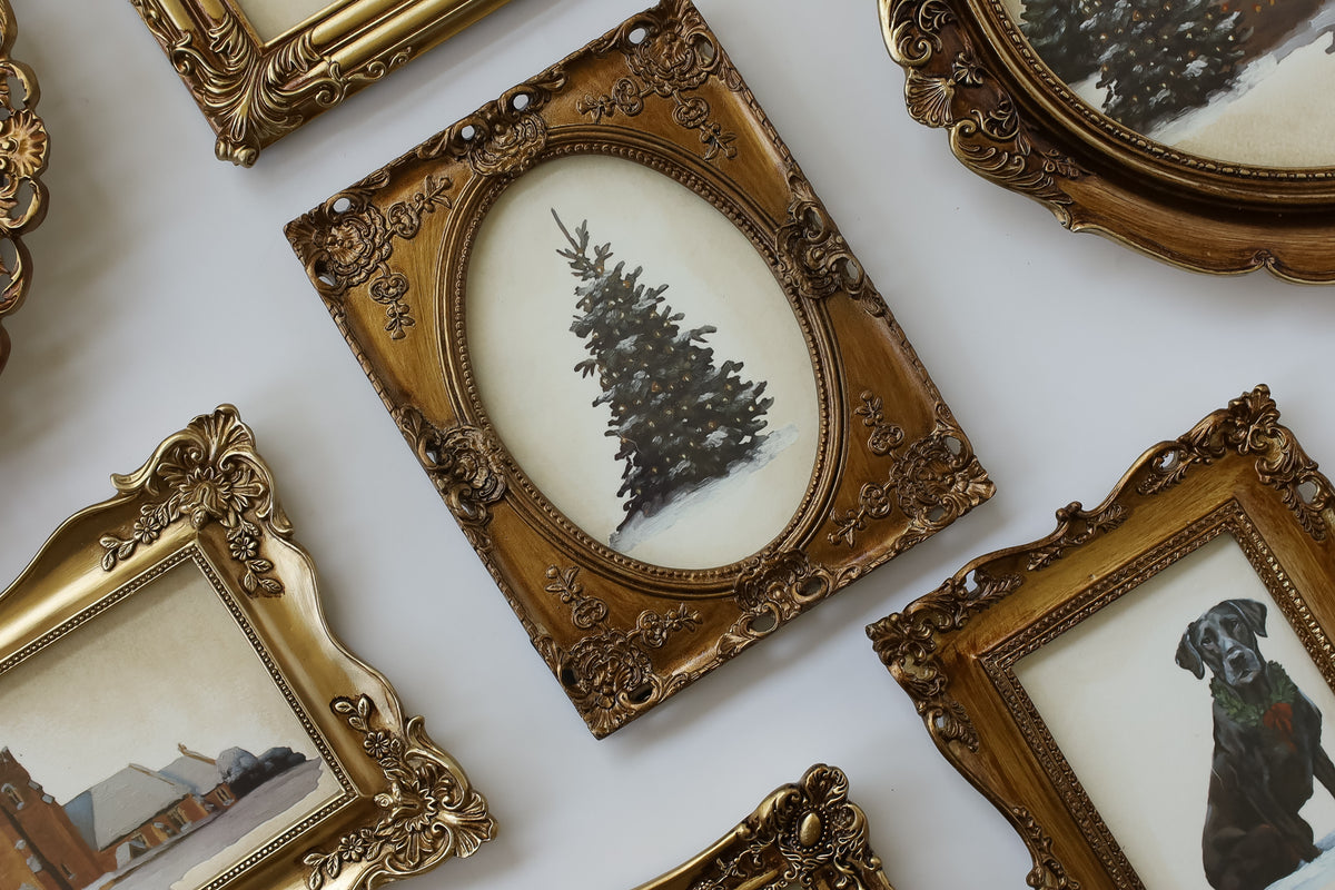 IOD A Cotswold Christmas Transfer • Iron Orchid Designs • 8×12 English Countryside Holiday Wreaths & Farmhouse Animals • Ships in 1–2 Days
