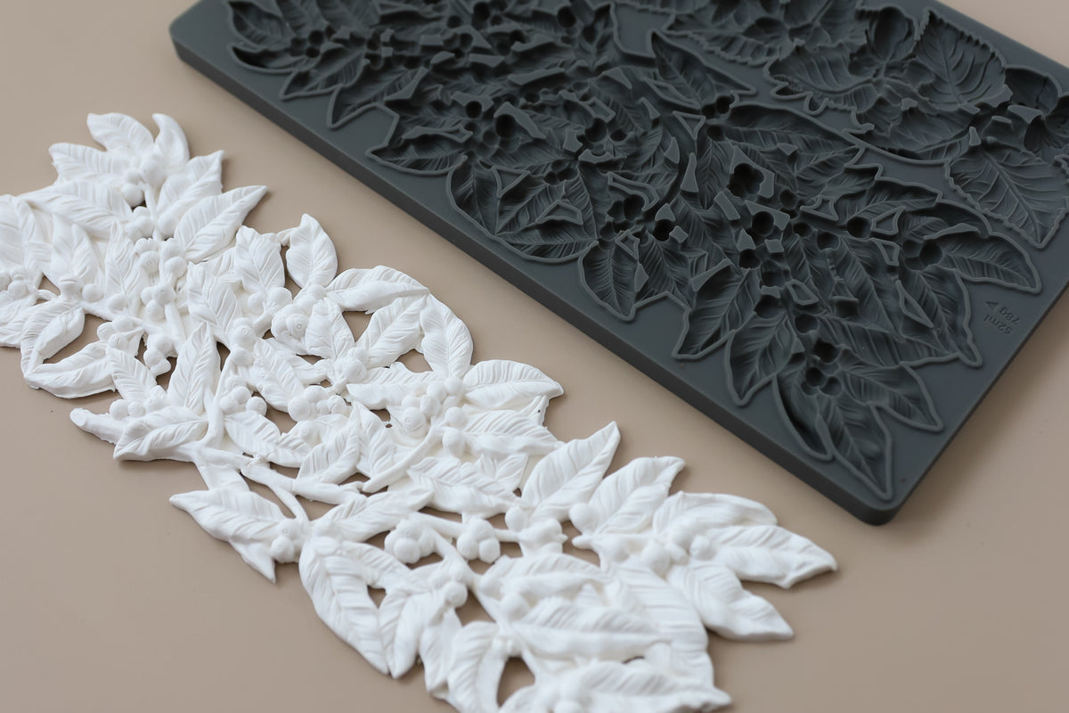 IOD Hazel & Bay Mould • Iron Orchid Designs • 6×10 Hazelnut and Bayberry Botanical Branch Mould • Ships in 1–2 Days