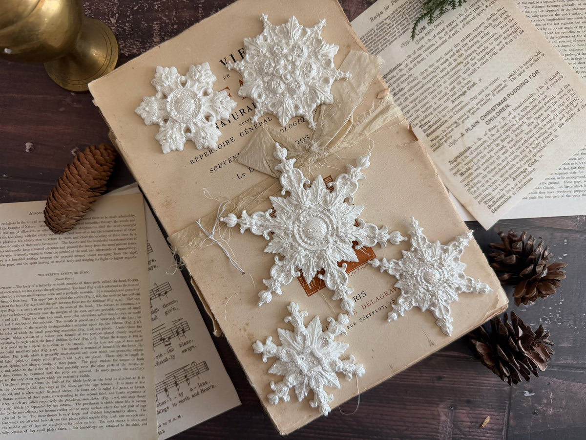 *PREORDER*  IOD Snowflakes Mould • Iron Orchid Designs • 6×10 Holiday Sign Mould • Ships in 1–2 Days