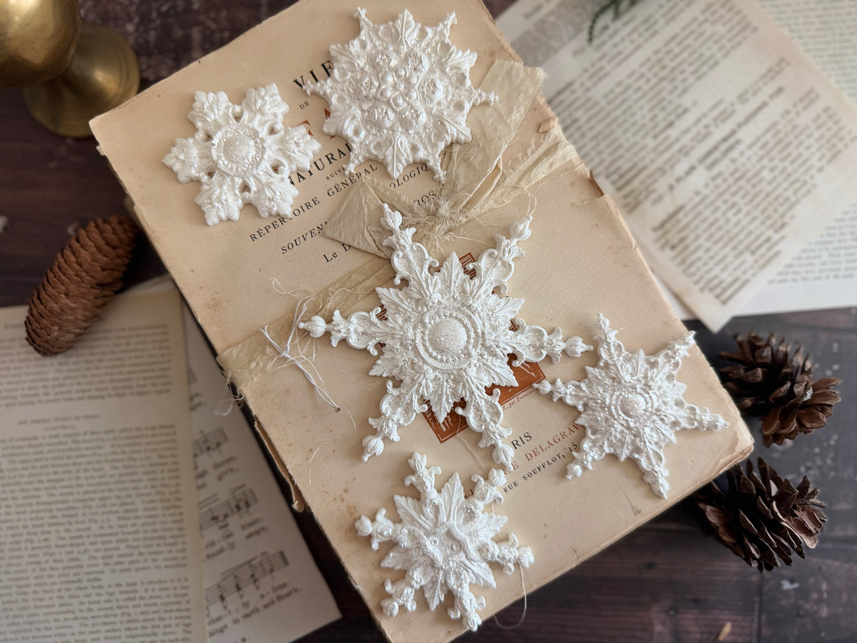 *PREORDER*  IOD Snowflakes Mould • Iron Orchid Designs • 6×10 Holiday Sign Mould • Ships in 1–2 Days