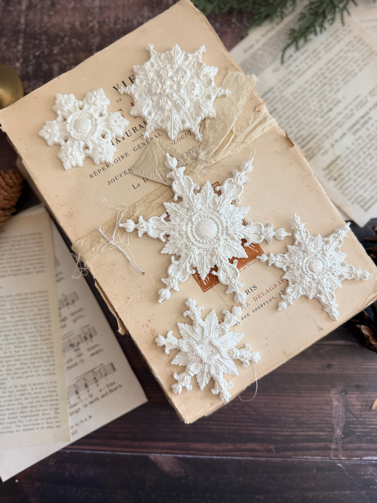 *PREORDER*  IOD Snowflakes Mould • Iron Orchid Designs • 6×10 Holiday Sign Mould • Ships in 1–2 Days