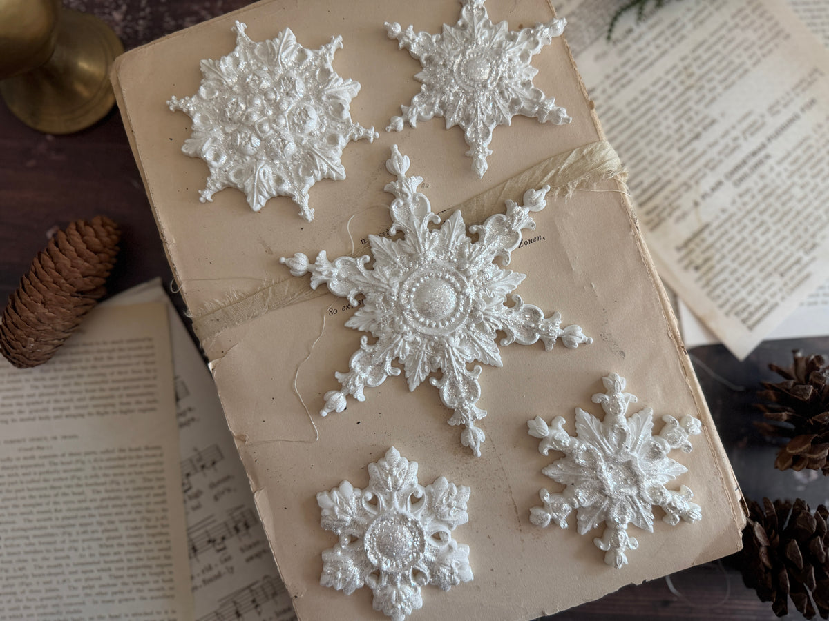 *PREORDER*  IOD Snowflakes Mould • Iron Orchid Designs • 6×10 Holiday Sign Mould • Ships in 1–2 Days