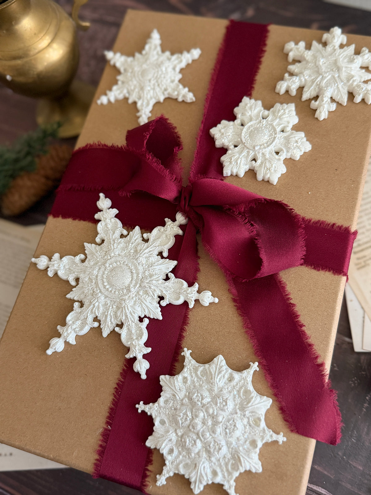 *PREORDER*  IOD Snowflakes Mould • Iron Orchid Designs • 6×10 Holiday Sign Mould • Ships in 1–2 Days
