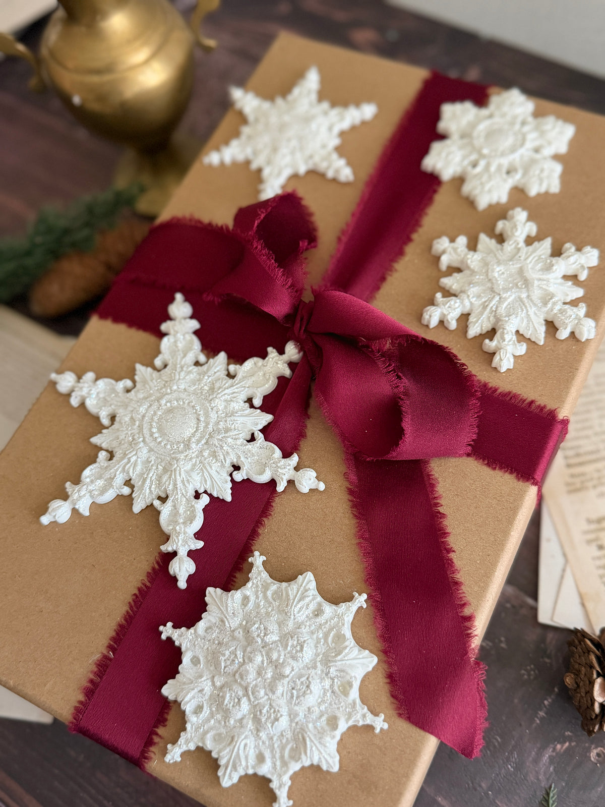 *PREORDER*  IOD Snowflakes Mould • Iron Orchid Designs • 6×10 Holiday Sign Mould • Ships in 1–2 Days